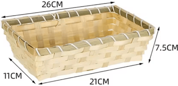Inspire Picks Handmade Woven Bamboo Bread Basket Natural Wicker Storage & Display Basket For Home And Shop 26x16x7.5cm