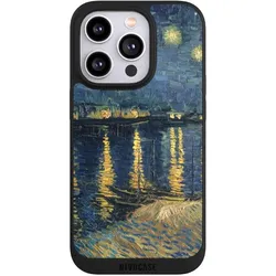 Nivocase Handyhülle für Apple iPhone 14 Pro Hülle NIVOpure Case Schwarz Kunst Malerei (Apple iPhone 14 Pro), Smartphone Hülle, Schwarz