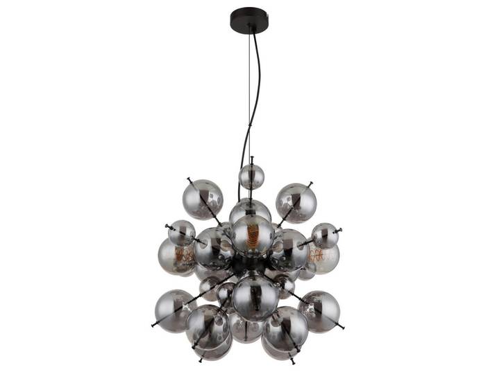 Globo Hängeleuchte Udo, Schwarz, Goldfarben, Metall, Kunststoff, Glas, 51.5x120x51.5 cm, CE, Lampen & Leuchten, Innenbeleuchtung, Hängeleuchten, Pendelleuchten