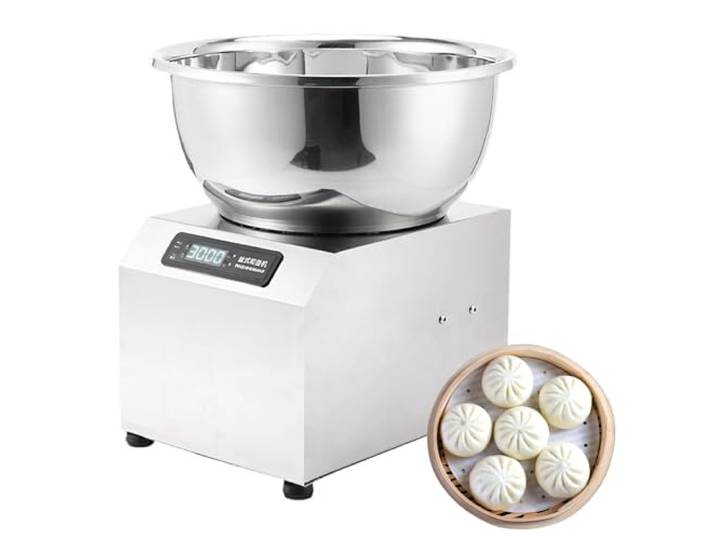 Kommerzieller Spiral-Teigmixer, 3-kg-Edelstahlschüssel mit Timer und LED-Anzeige