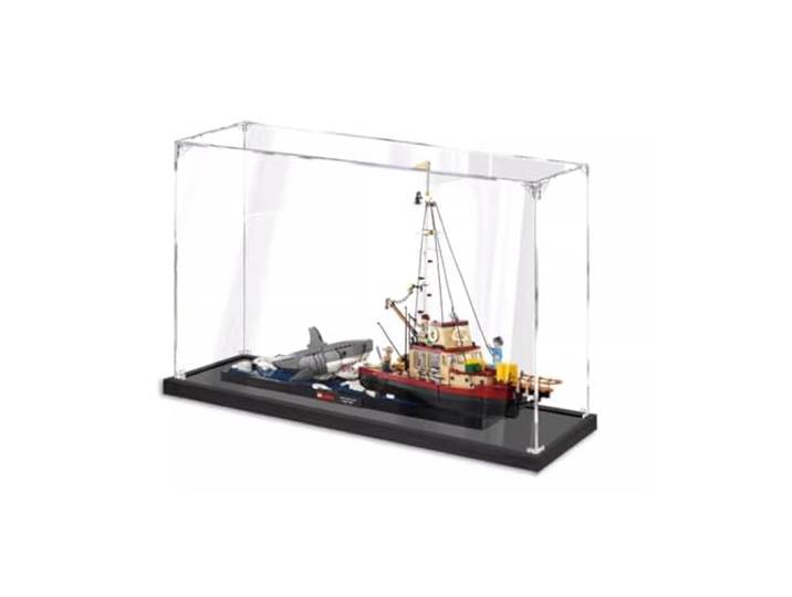 Acryl-Vitrine für Lego 21350 Segelboot-Modell, staubdichte, transparente Sammlungsvitrine (nur Displaybox) (2 mm)