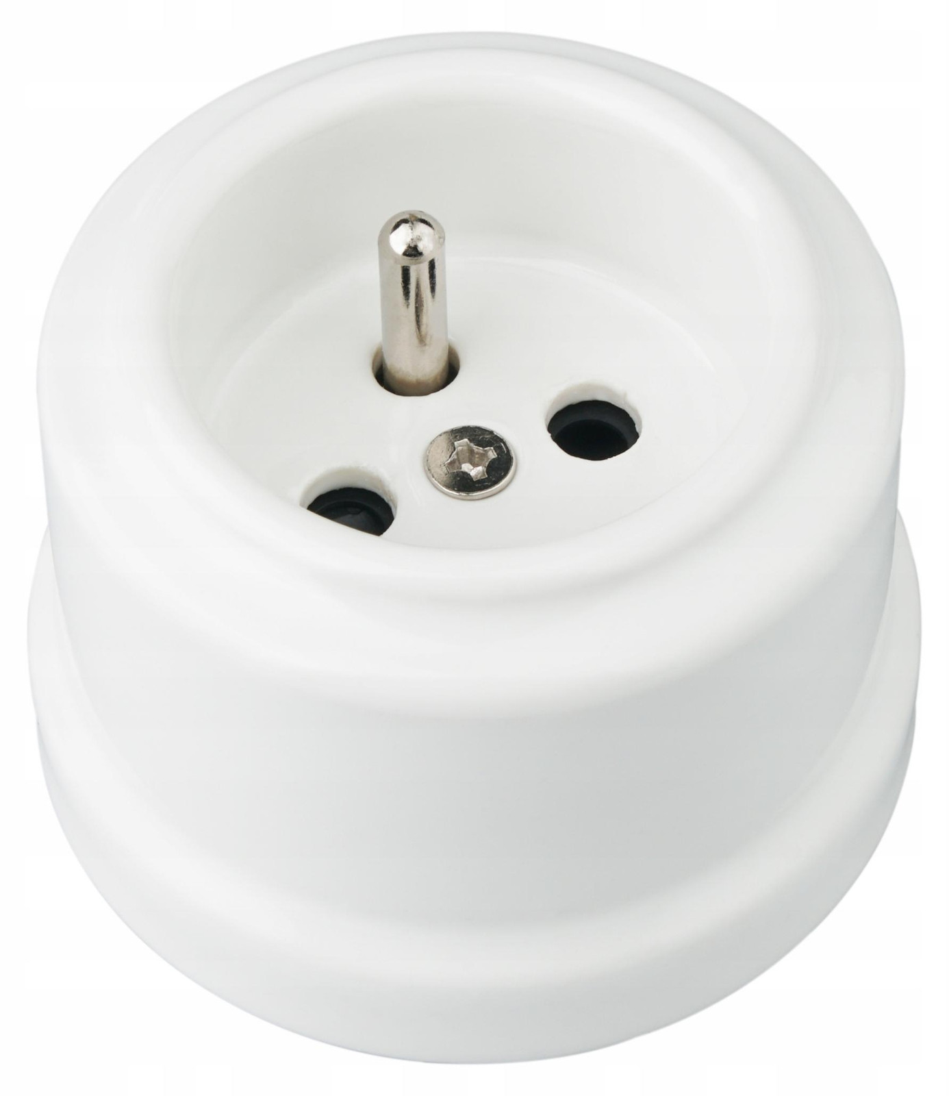 TG ELECTRO Retro keramische wandcontactdoos wit voor opbouw
