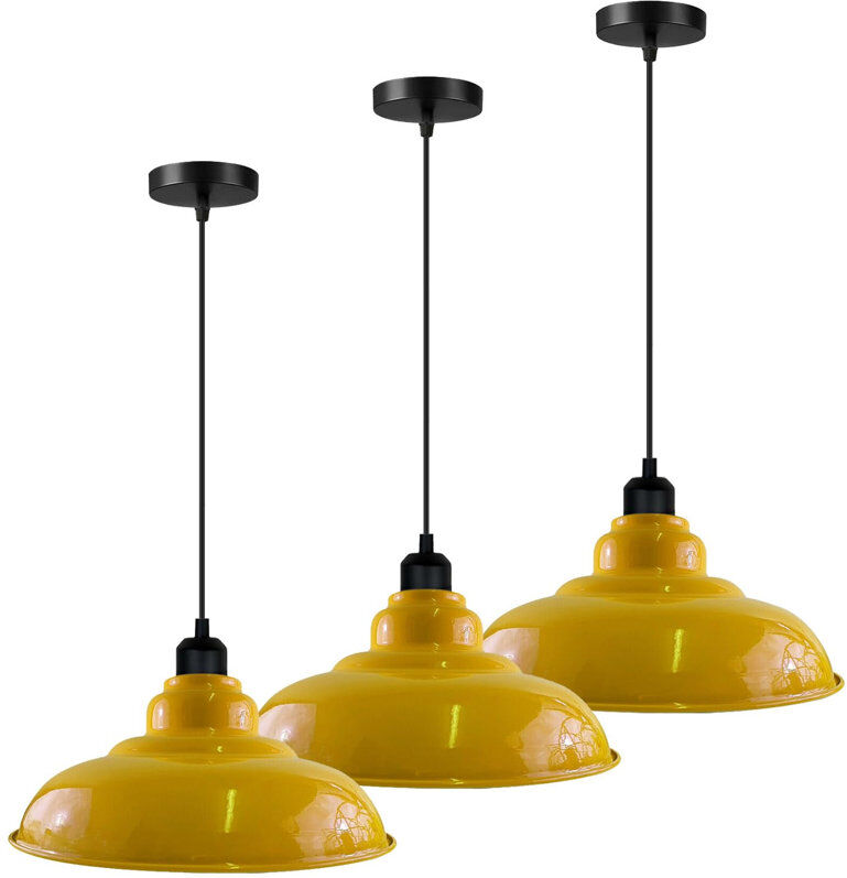 Rio 3 - Light Pendant Yellow 26cm H X 32cm W X 32cm D