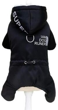 Uplifted Goods Waterproof Winter Dog Jumpsuit With Hood black l