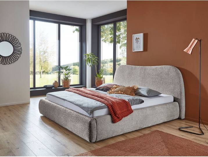 ATLANTIC home collection Polsterbett Sophie, mit oder ohne Stauraum, hochwertiger Bouclé-Bezug