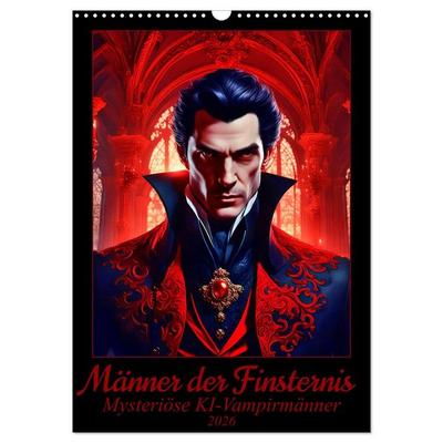 Männer der Finsternis - Mysteriöse KI-Vampirmänner (Wandkalender 2026 DIN A3 hoch), CALVENDO Monatskalender