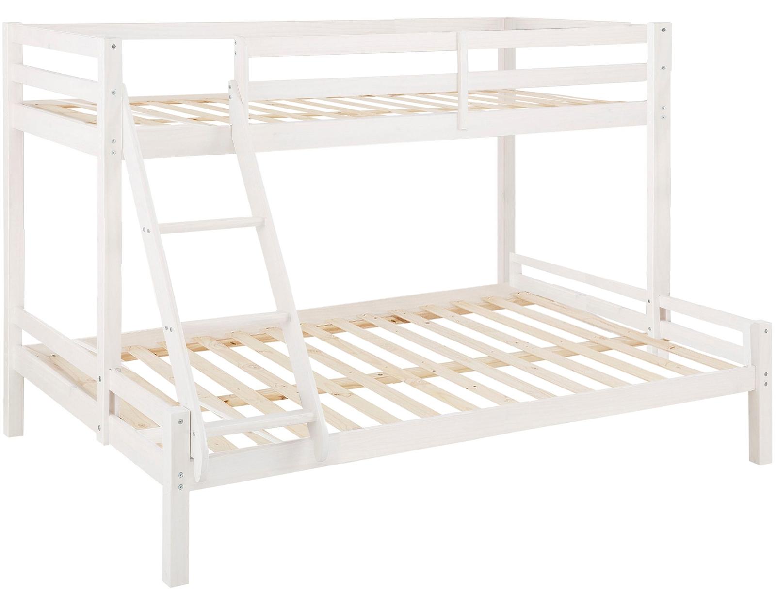Etagenbett >Athen2< in Weiß, Kiefer - 143x142x208cm (BxHxT)