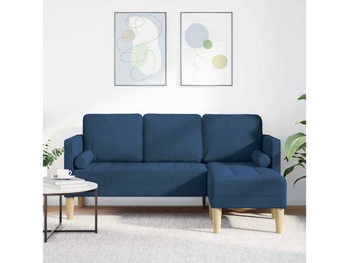 vidaXL Sofa vidaXL Sofa Set mit Kissen Blau Polyester