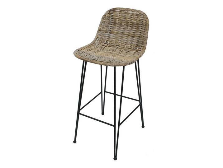 Frank Flechtwaren Rattanstuhl, Rattanbarstuhl Modern Line