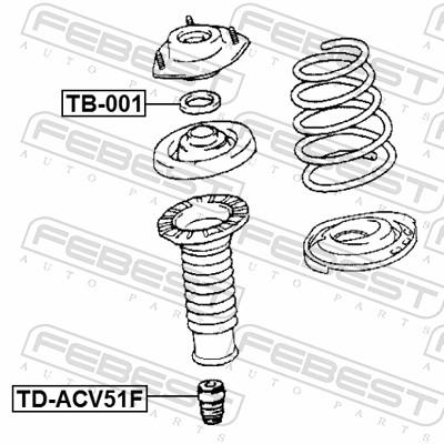 FEBEST Wälzlager, Federbeinstützlager TB-001 Vorderachse für TOYOTA