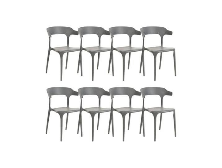 Beliani Esszimmerstuhl Grau Polypropylen Indoor und Outdoor (8er Pack) Kunststoff, Sitzhöhe 42 cm, Matt, Stapelbar, Benötigt keine Montage, Belastbarkeit 150 kg, Für den Außenbereich