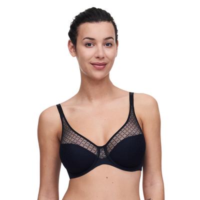 Bügel-BH CHANTELLE "NORAH CHIC", Damen, Gr. 75, Cup E, schwarz, Obermaterial: 75% Polyamid, 25% Elasthan, BHs Bügel-BH, Tüll, blickdichtes Gewebe
