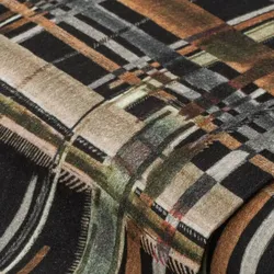 Flanell / Blusenstoff "Karo", schwarz/braun