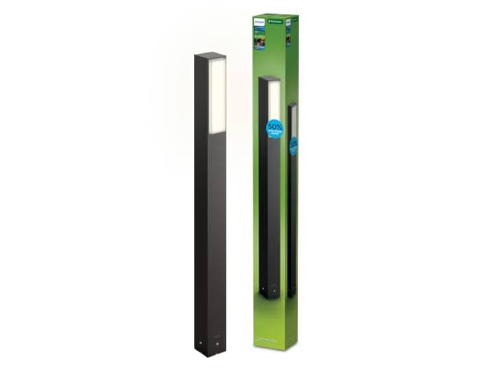PHILIPS Outdoor Ultra-Efficient Stratosphere Wegeleuchte 3,8W, 2700K warmweißes Licht, IP44 wetterfest, anthrazit