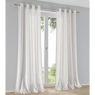 Vorhang KUTTI "Arrego Vorhang", weiß, B:135cm H:145cm, Polyester, Gardinen, Gardine gestreift(1 St)