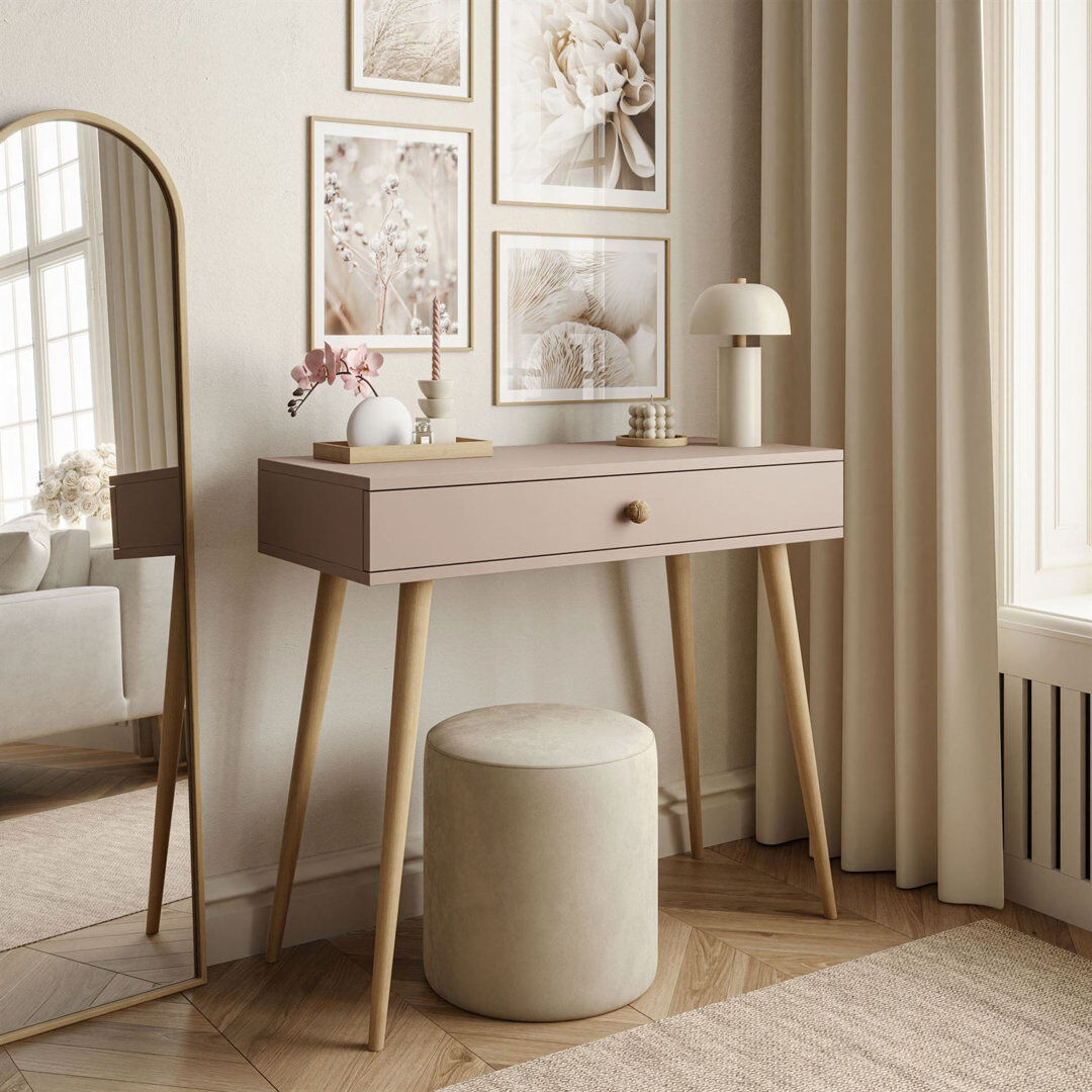 Fjørde & Co Zara Console with Drawer Macchiato 80cm H X 90cm W X 39cm D