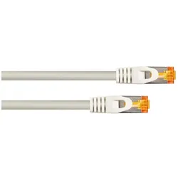 Varia Cat 7 RJ45 Patchkabel 15m, TPE, grau – Netzwerkkabel (S/FTP, CAT7, 15 m), Netzwerkkabel