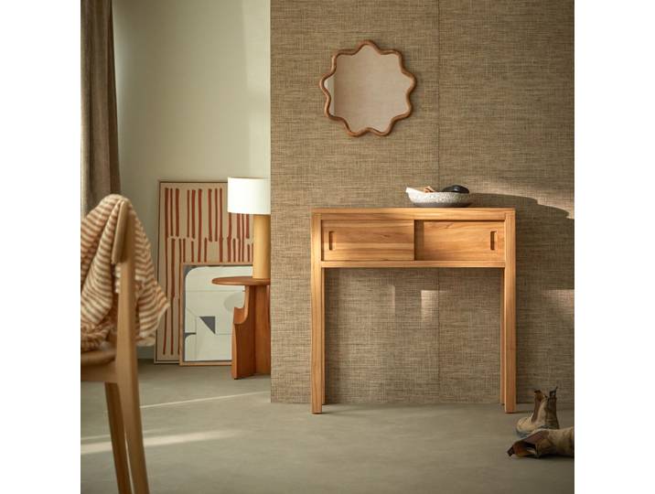 Konsole aus massivem Teakholz 80 cm Anton - Natur