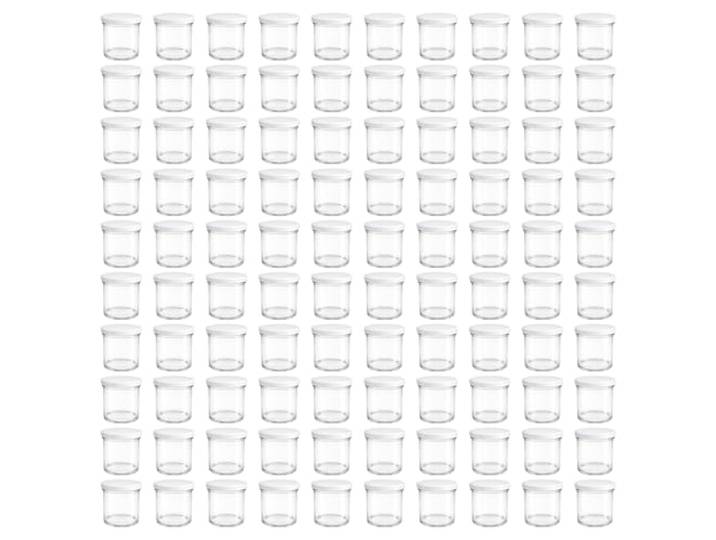 Vitrea 200x Marmeladengläser 167 ml - mit Deckel Weiß TO 66 - Einmachgläser zum befüllen mit Schraubdeckel - Sturzgläser für Marmelade Schraubgläser - leere Gläser - 200 Stück