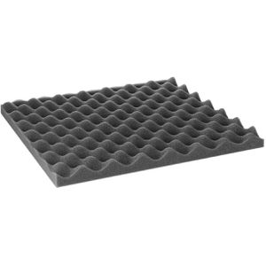 Seebauer-Living Akustikplatte WAVE, für Wand & Decke, 50 x 50 x 3 cm, aus Schaumstoff, dunkelgrau