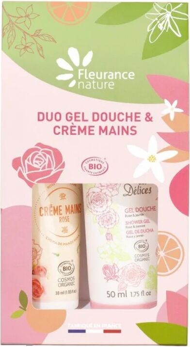 Fleurance Nature Duo Gel Douche et Crème Mains Rose 2 Piezas