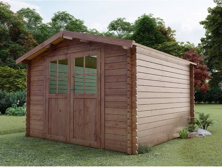 Gartenhaus - kesseldruckimprägniertem Holz - 9,91m² - Stärke 28 mm - HORTUSA