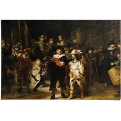 Poster REINDERS "Rembrandt Die Nachtwache", braun (farbe bild(er): braun), B:91,5cm H:61cm, Papier, Bilder, Poster