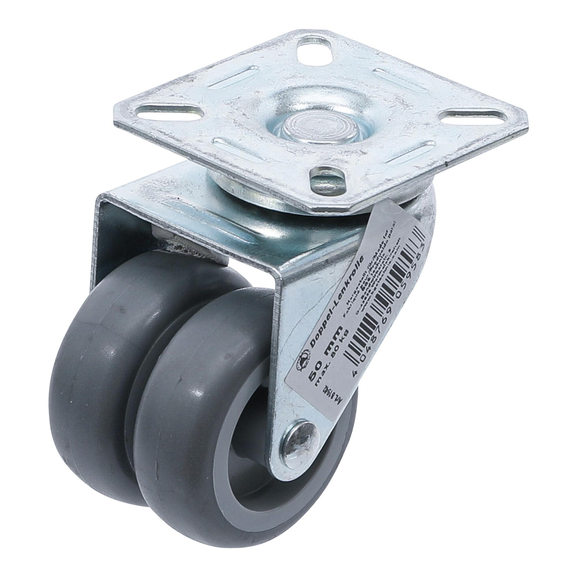BGS Do it yourself Doppel-Lenkrolle Ø 50 mm (81942)