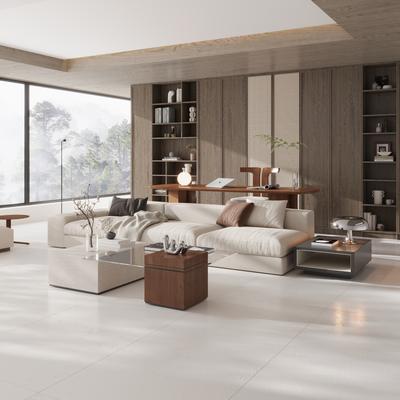 Apollo Tile Imprint 36x36 White Porcelain Large Format Square Maiolica Wall and Floor Tile (17.67 sq ft/case) - 2 Pack