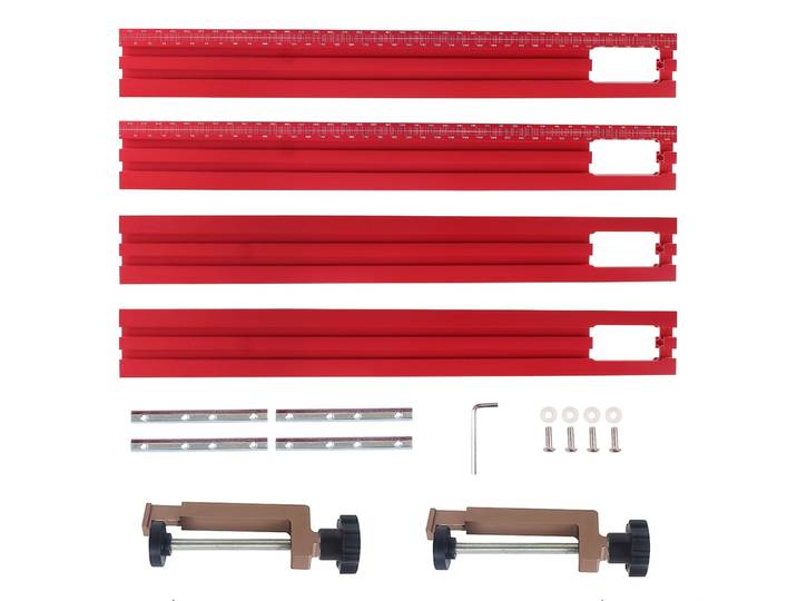 Rail de guidage de gravure et de fraisage de 40 cm + 2 pinces, support de rail de guidage auxiliaire réglable pour le travail du bois DIY