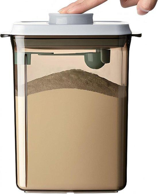 Transparante melkpoederopslagbox van 2300 ml met lepel, BPA-vrij plastic dispenser voor melkpoeder, peulvruchten en meel