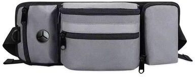 Everyday Crate Hands Free Dog Walking Bag With Treat Storage & Adjustable Waist Pack gray