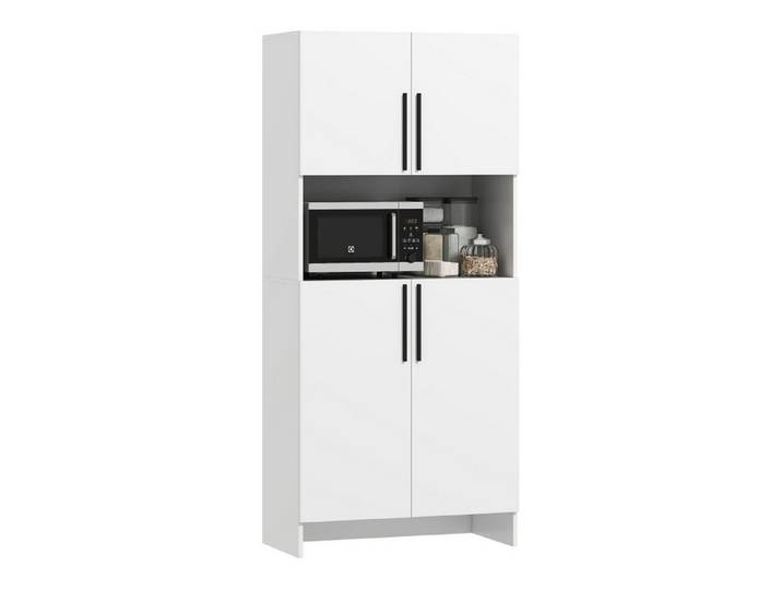 MC Star Vorratsschrank für Küche, Wohnzimmer, Esszimmer, Schränke, Regale (Mikrowellenablage, Spanplatte, Weiß)