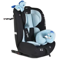 Moni Kindersitz i-Size i-Safe (76-150cm) Isofix, Top Tether, 13-fach verstellbar blau