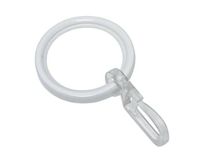 Gardinia Gardinenringe für Gardinenstangen mit 20 mm Durchmesser, Inklusive Gleiteinlage und Faltenlegehaken, 10 Stück, Serie Chicago, Breite 4 mm, Metall, Weiß, 11275