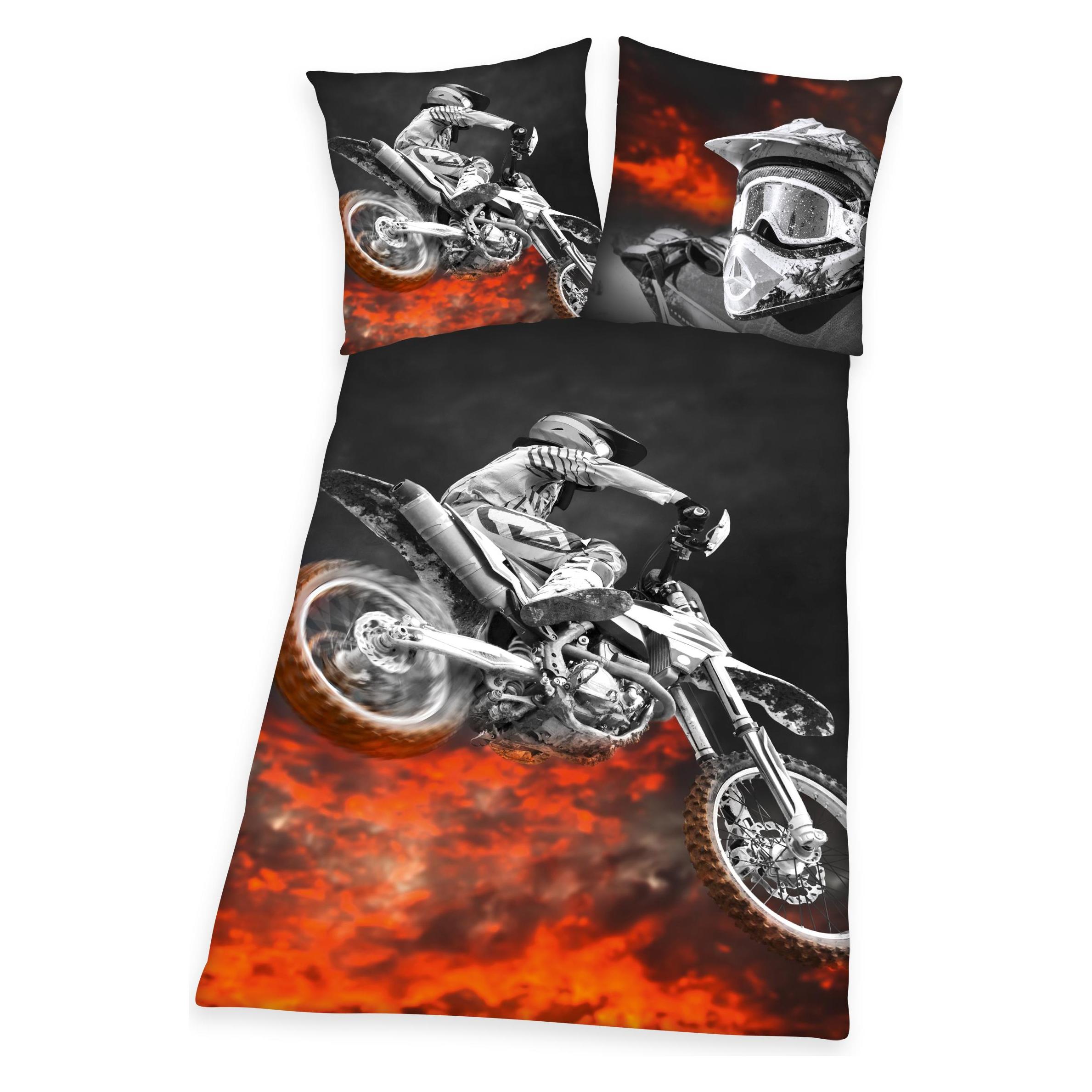 Herding Motocross Bettwäsche (200 x 135 cm, 80 x 80 cm) (B01BMGPJK6)