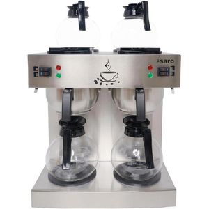 Saro Kaffeemaschine Eco 48, 317-2094, mit 4 Glaskannen, 2x 1,8 Liter, 3960 Watt, silber, für 2x 14 Tassen