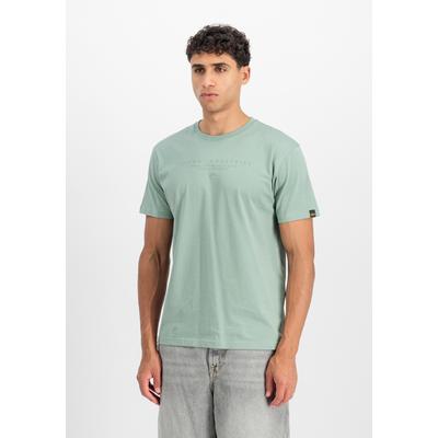 T-Shirt ALPHA INDUSTRIES "DTM Contractor T-Shirt", Herren, Gr. S, grün (frost grün), Obermaterial: 100% Baumwolle, Shirts T-Shirt