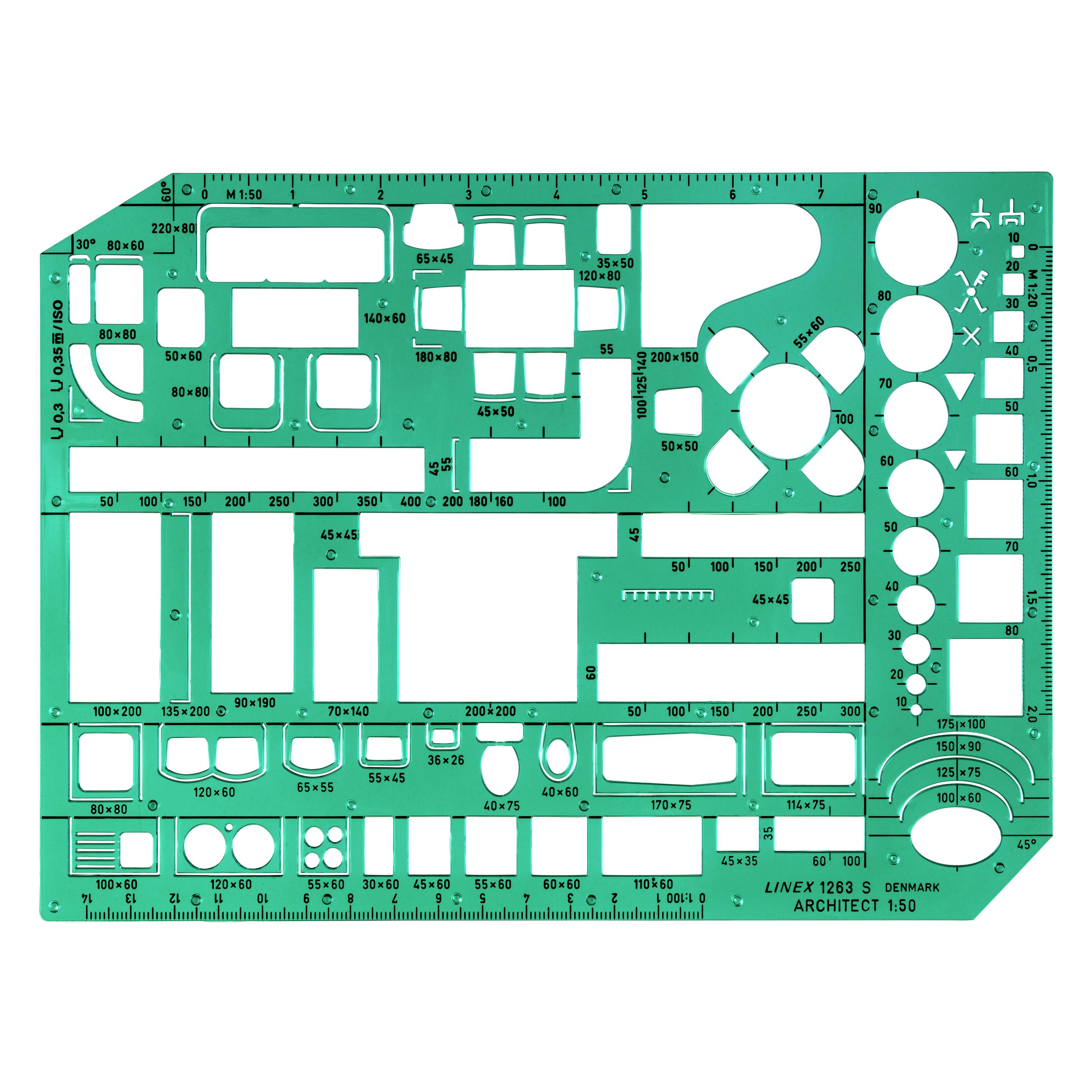 Linex Möbelschablone Massstab 1.50 (23 cm, Kunststoff) (100413078)