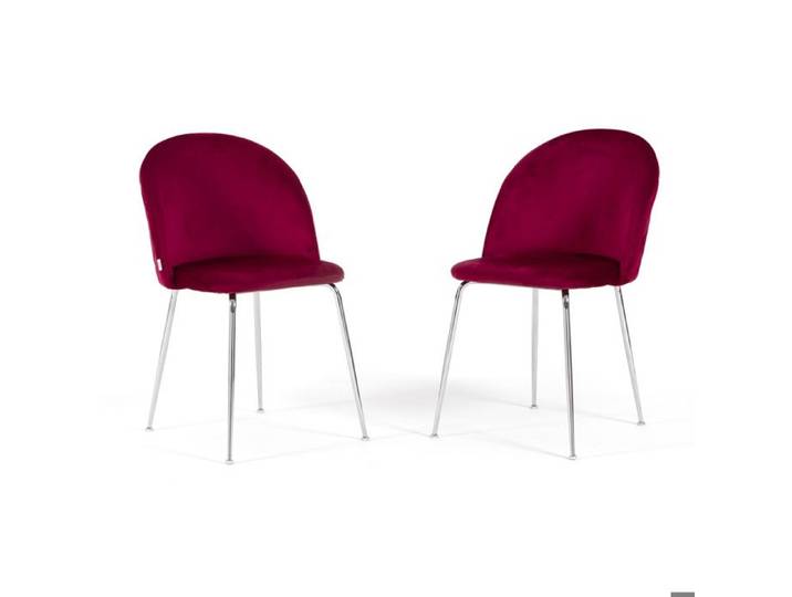 Chaises - SARA - Lot de 2 - Velours - Pieds en métal - Design contemporain