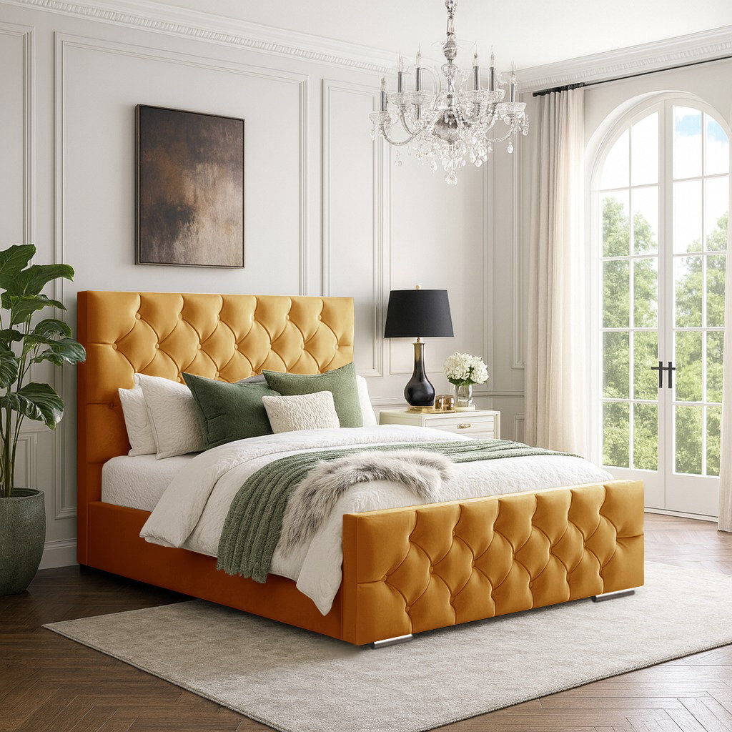 Mercer41 Bollman Upholstered Bed Turmeric Super King (6')