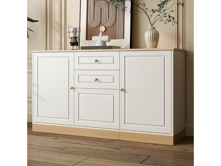 Buffet de Salon avec 3 Portes et 2 Tiroirs Meubles de Rangement Multifonctionnels Buffet pour Salle à Manger 135.5x39x76cm