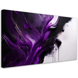 LEINWANDBILD Violett Lila Abstrakt Farbe 120x60cm