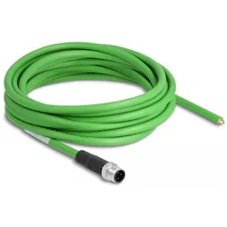 Delock Netzwerkkabel M12 4 Pin D-kodiert zu offenen Kabelenden TPU 5 m (SF/UTP, 5 m), Netzwerkkabel