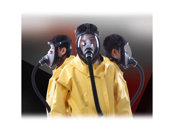 Masque à gaz intégral alimenté en air, dispositif de système respiratoire sûr, irateur de vaccination, débit constant, protection électrique, ChlorWorkplace