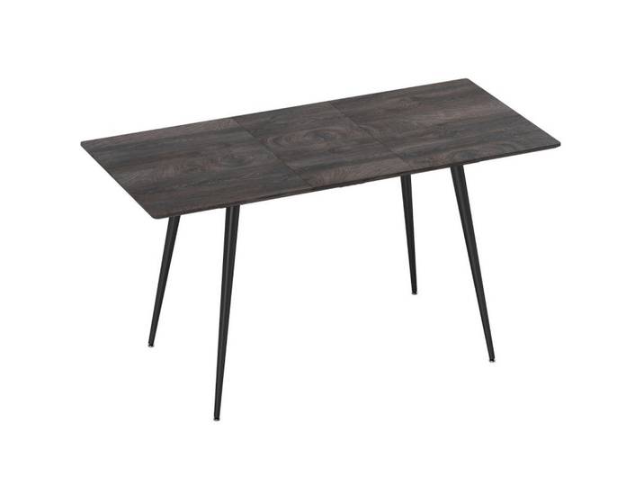 Modfu Esstisch aus Holz 120-160x75x77 cm Grau ausziehbar mit Stahlgestell und Erweiterungsplatte, 75x77x160 cm, Esszimmer, Esstische