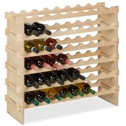 Relaxdays Stapelbares Weinregal für 48 Flaschen Hellbraun
