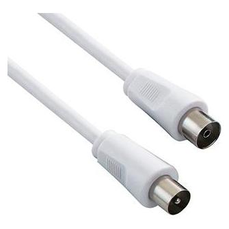 Neutral Antennenkabel Coax-Stecker (9.5mm) - Coax-Buchse (9.5mm), 2m, 75 Ohm, weiss (Antennenkabel) (48050139)