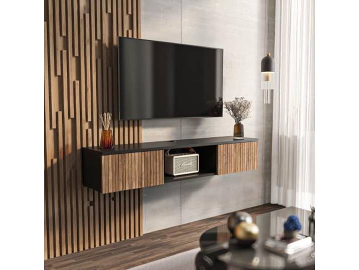 DECOROTIKA Elia TV-Lowboard Schwarz Alina Ohne Regal TV-Unterschrank
