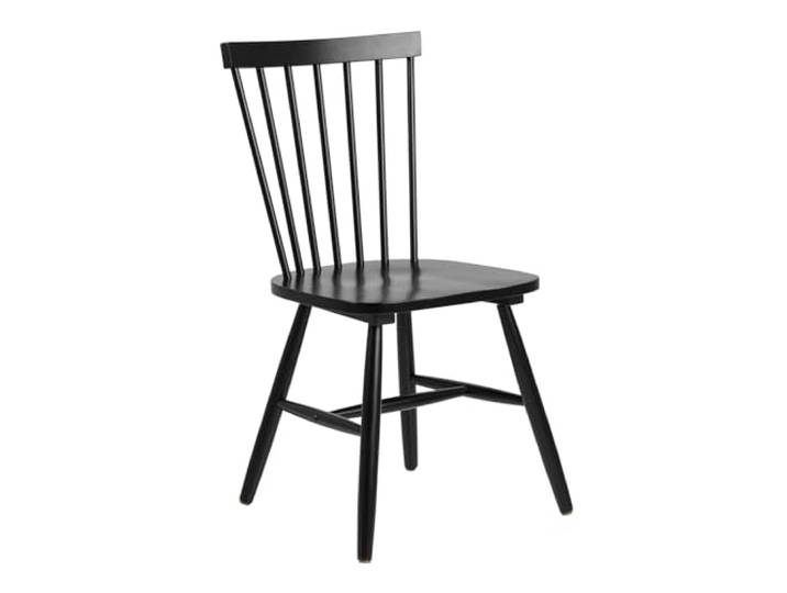 AC Design Furniture Susanne Esszimmerstühle 2er Set, Schwarzes Küchenstühle, Lackierte Holzstühle aus Birke, Stühle mit Hoher Rückenlehne und Vertikalen Latten, Esszimmermöbel im Skandinavischen Stil